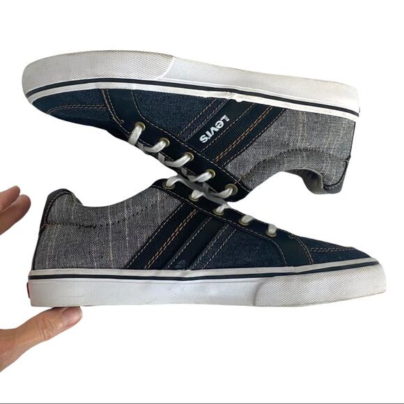 Levis Kids Sneakers Denim Chambray Multi Tonal  Lace Up Low Top Size US 6 - Picture 12 of 15